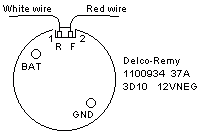 Pin out for Delco-Remy Alternator.